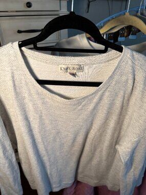 Soft red knit button-front blouse by AUW from Anthropologie in size XXL. Feature